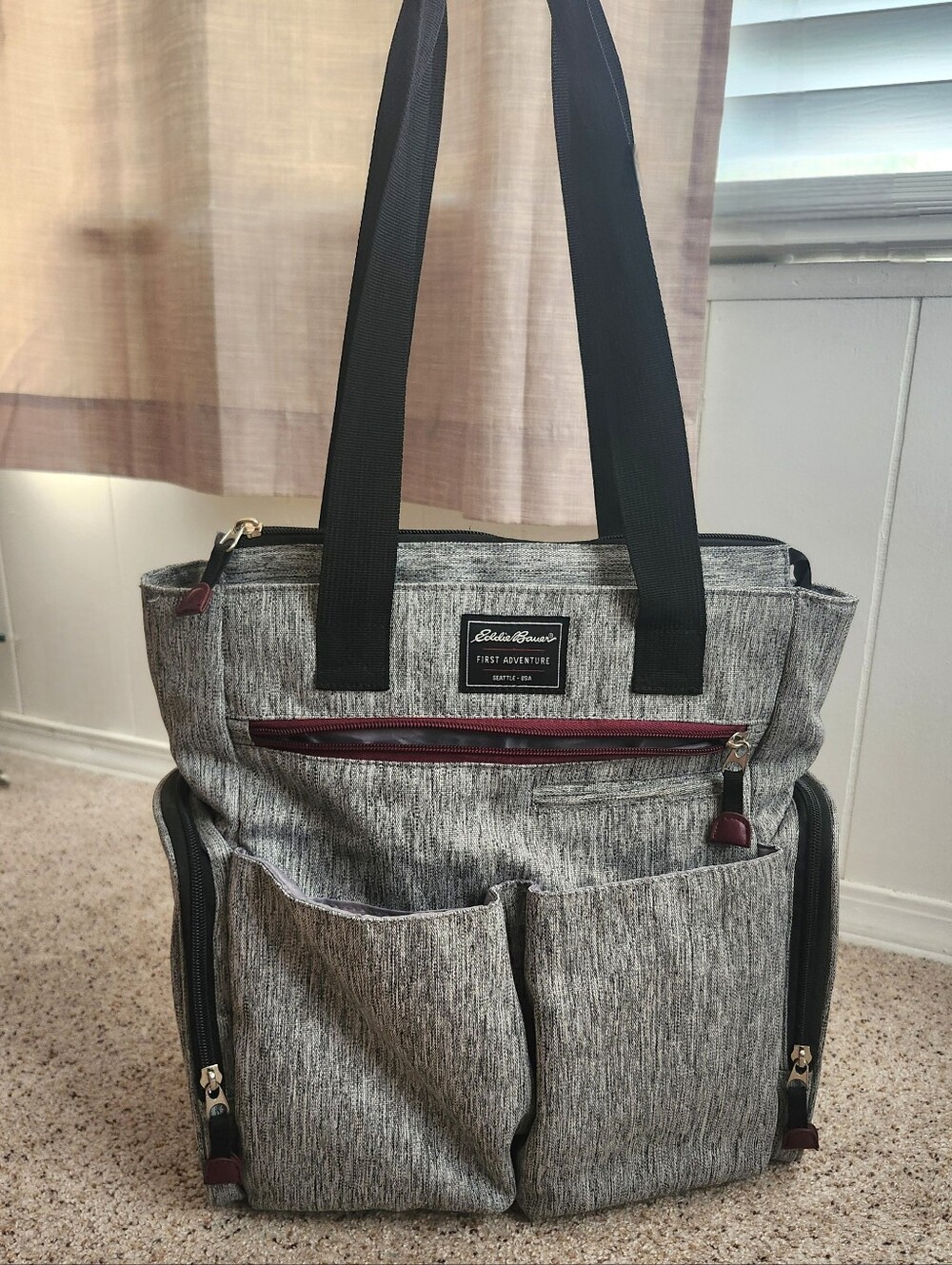 Eddie Bauer Heather Gray Kids Diaper Nag/Tote